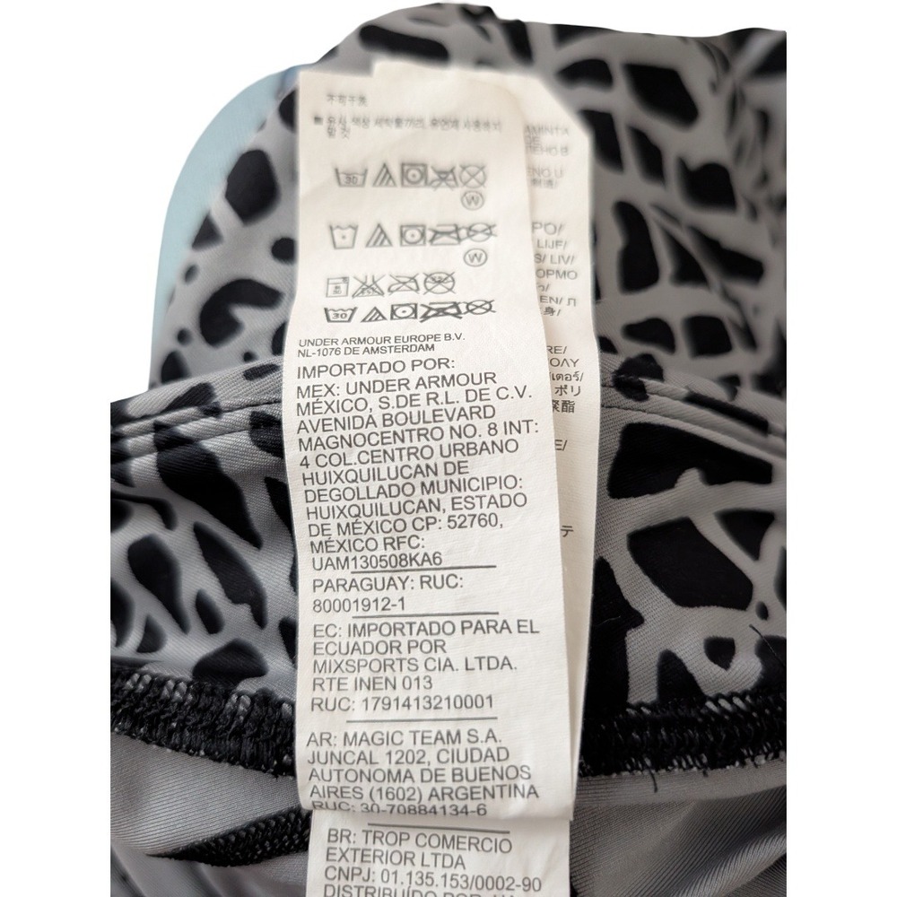 Under Armour‎ Leggings Women Small Gray Black Geometric HeatGear Compression Gym - Picture 9 of 13